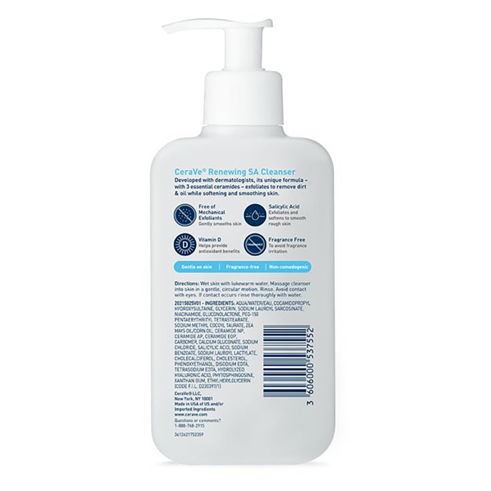 CeraVe Limpiador Renewing Ácido Salicílico 16oz 473ml - Imagen 2